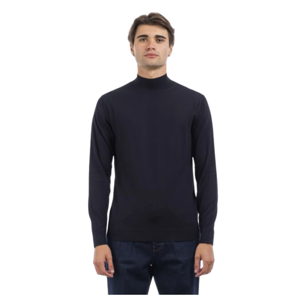 Daniele Fiesoli Blauwe Merinowollen Trui Regular Fit Blue Heren
