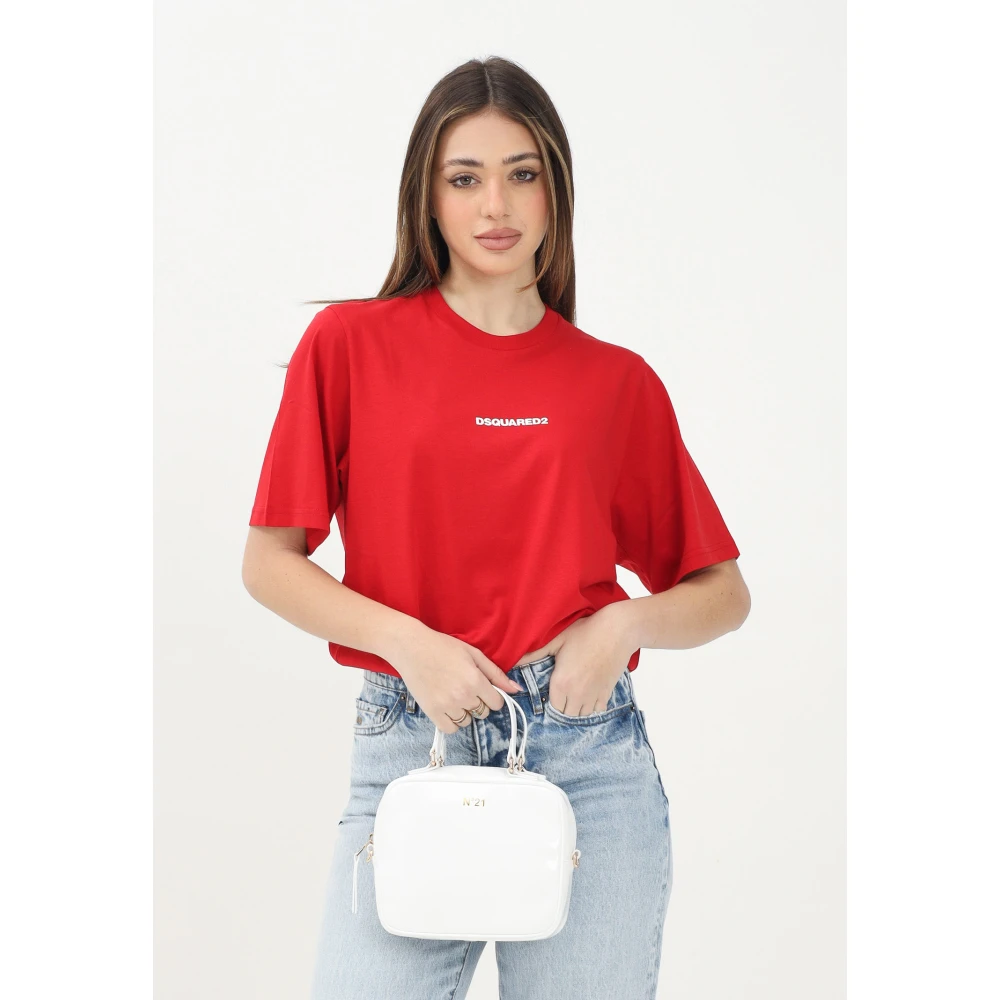 Dsquared2 Rode T-shirt met korte mouwen en logo Red Dames