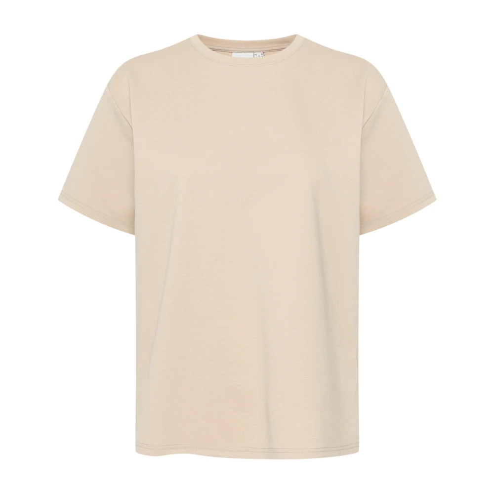 Ichi Klassieke Tee Top & T-Shirt Doeskin Beige Dames