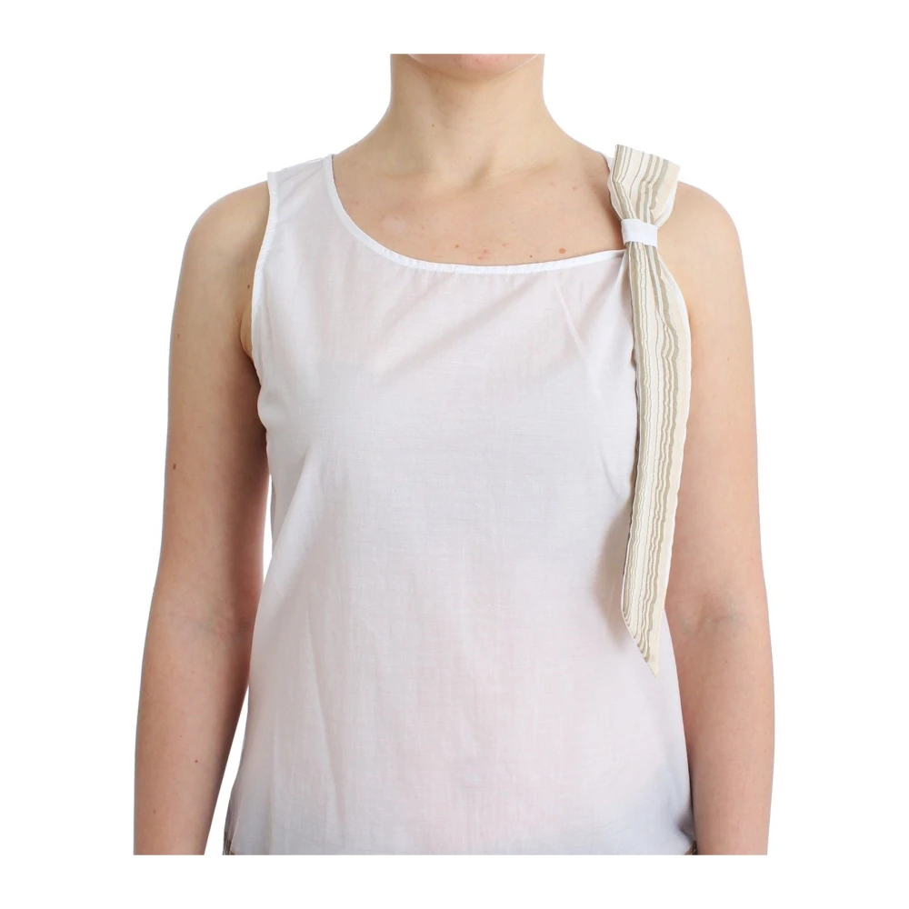 Ermanno Scervino Wit Mouwloos Topje met Strikdetail White Dames