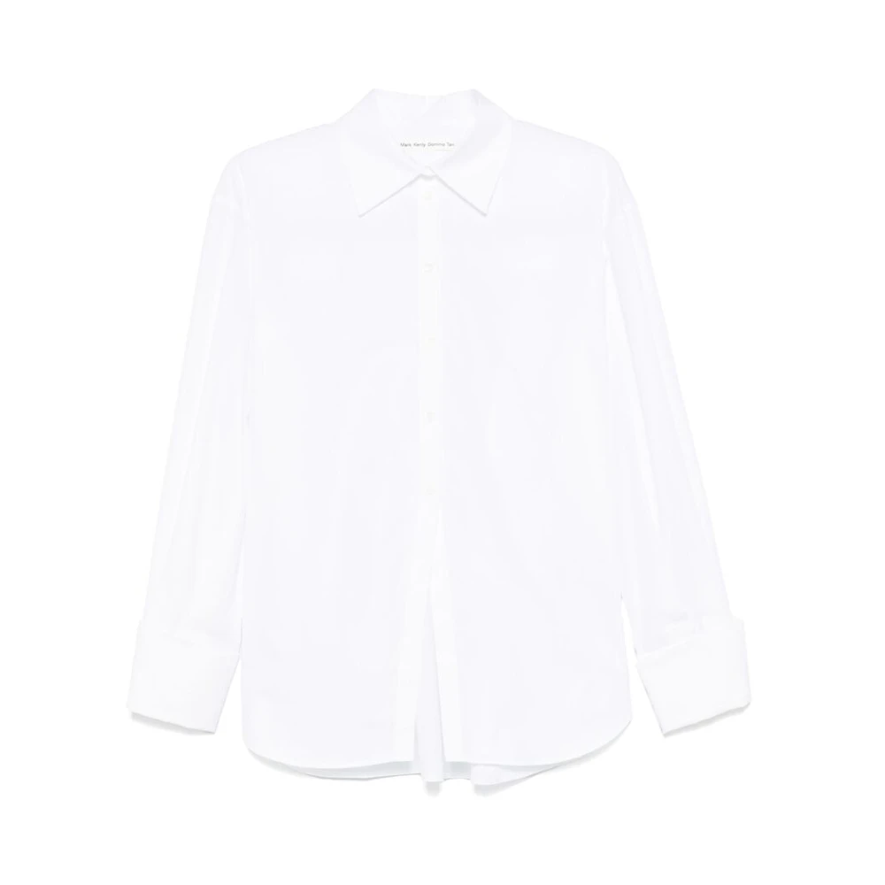 Mark Kenly Domino Tan Witte Katoenen Poplin Overhemd White Dames