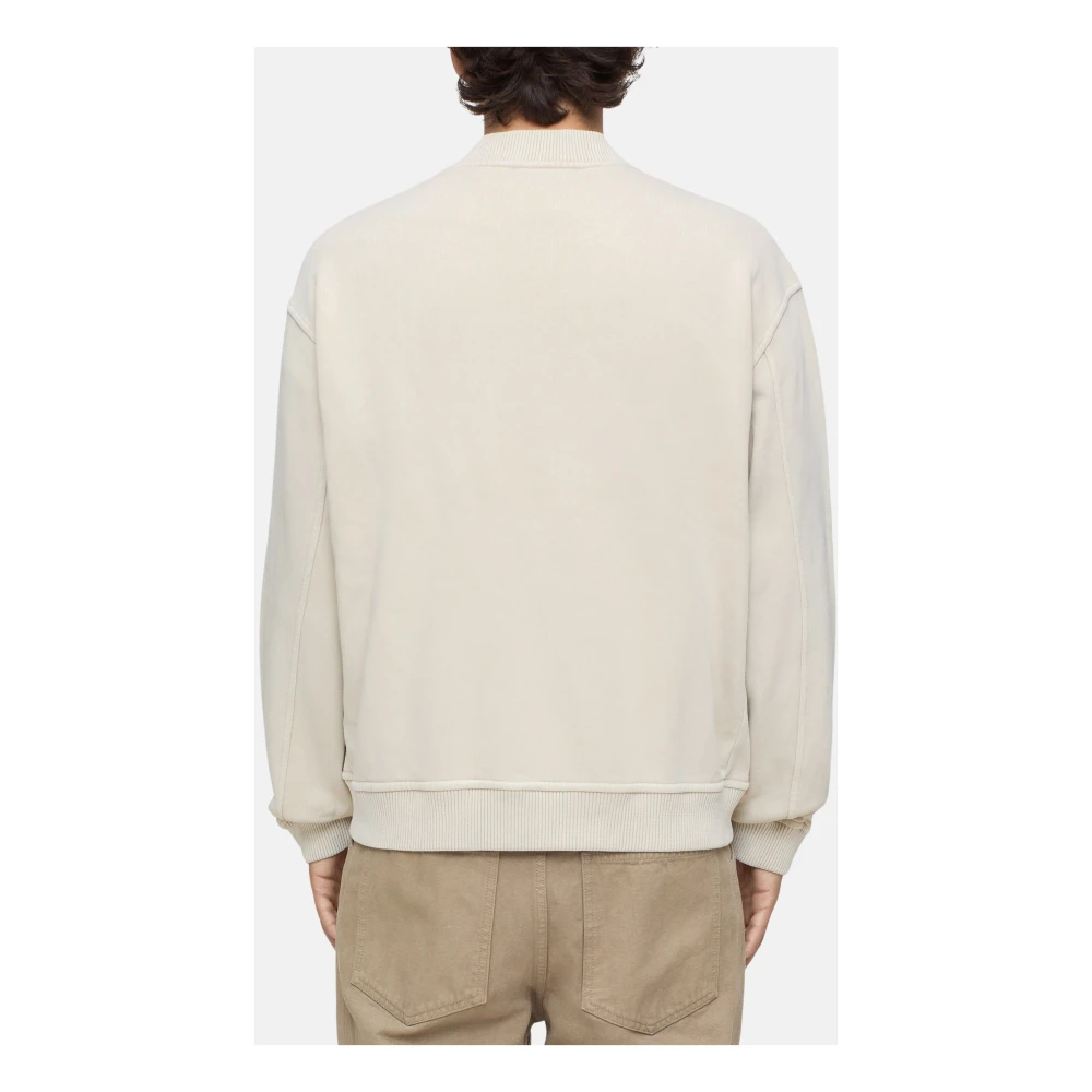 closed Bomberjack van katoenen jersey met logo Beige Heren