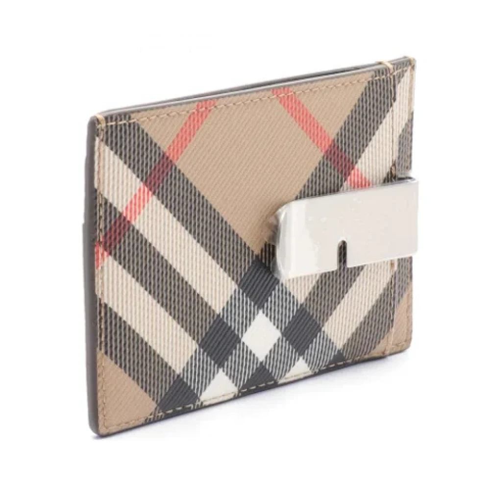 Burberry Vintage Pre-owned Coated canvas wallets Beige Dames