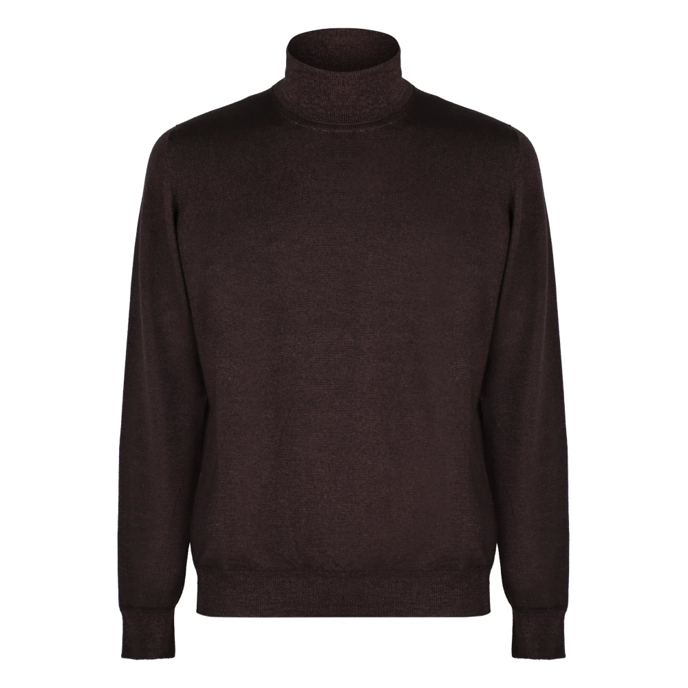 Drumohr Merino Wol Coltrui Trui Brown Heren