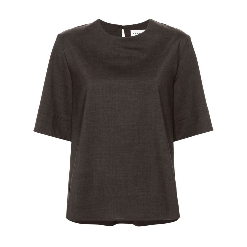 P.a.r.o.s.h. Bruine Blouse met Stijl 008 Brown Dames
