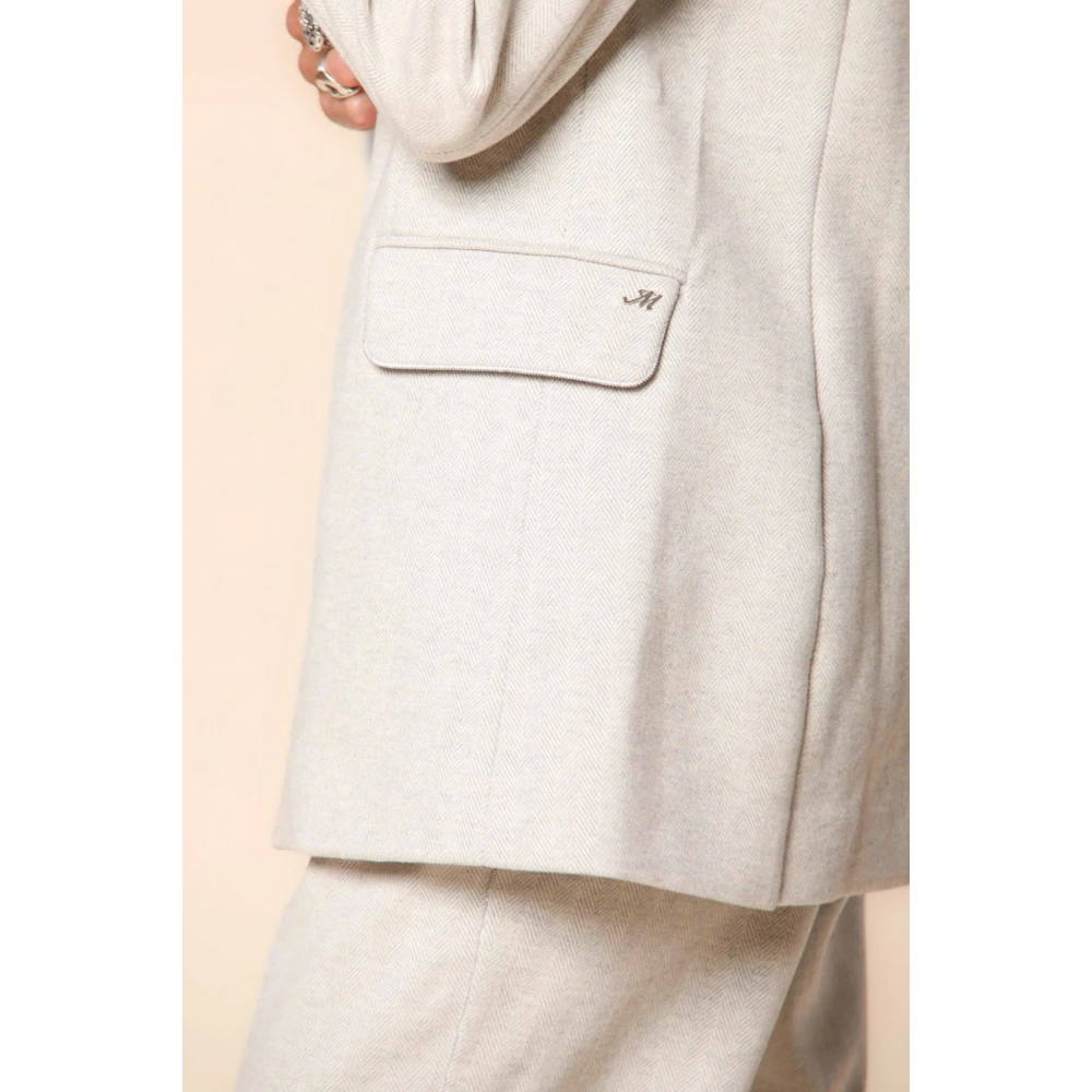 Mason's Lange jersey blazer met resca patroon Gray Dames