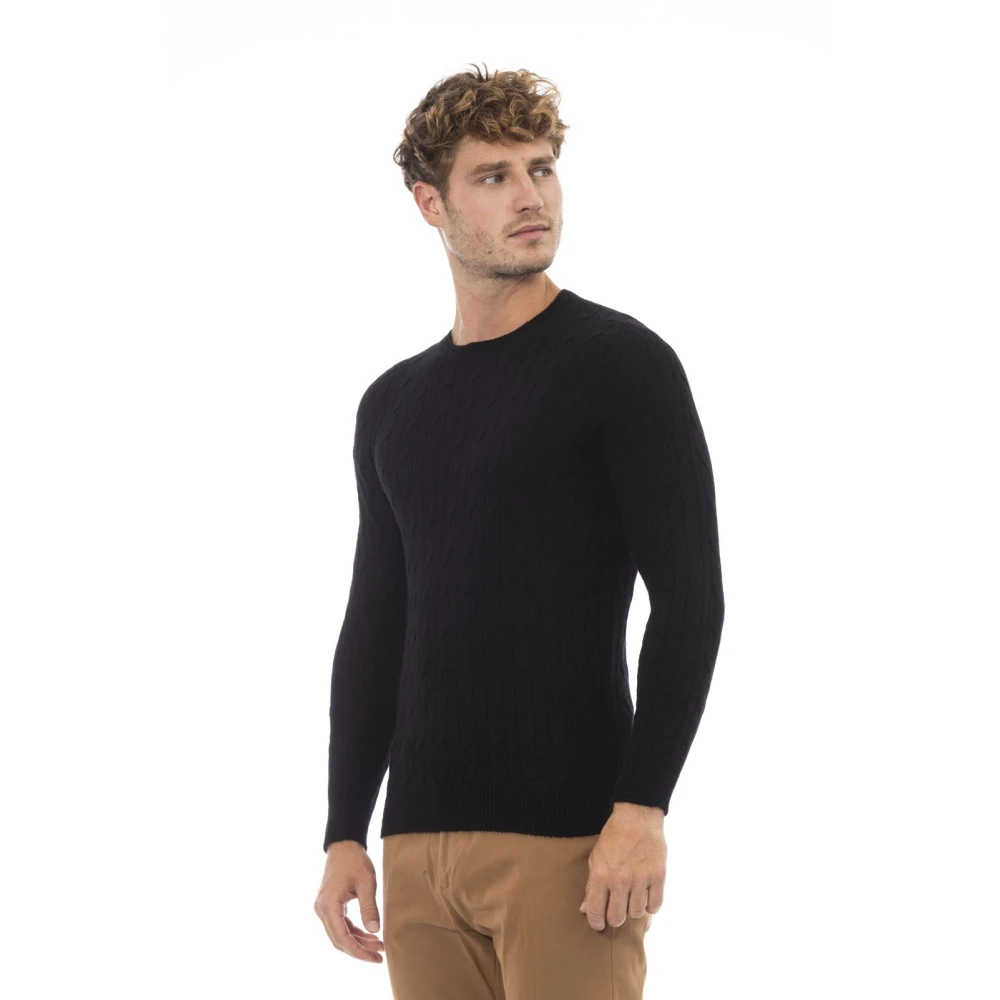 Alpha Studio Ronde Hals Lange Mouw Trui Black Heren