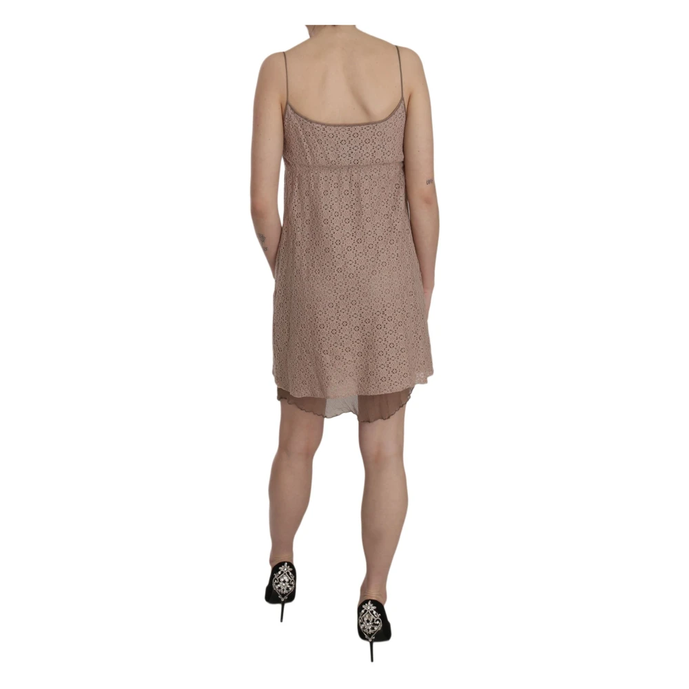 Pink Memories Beige A-Line Spaghetti Strap Mini Dress Beige Dames