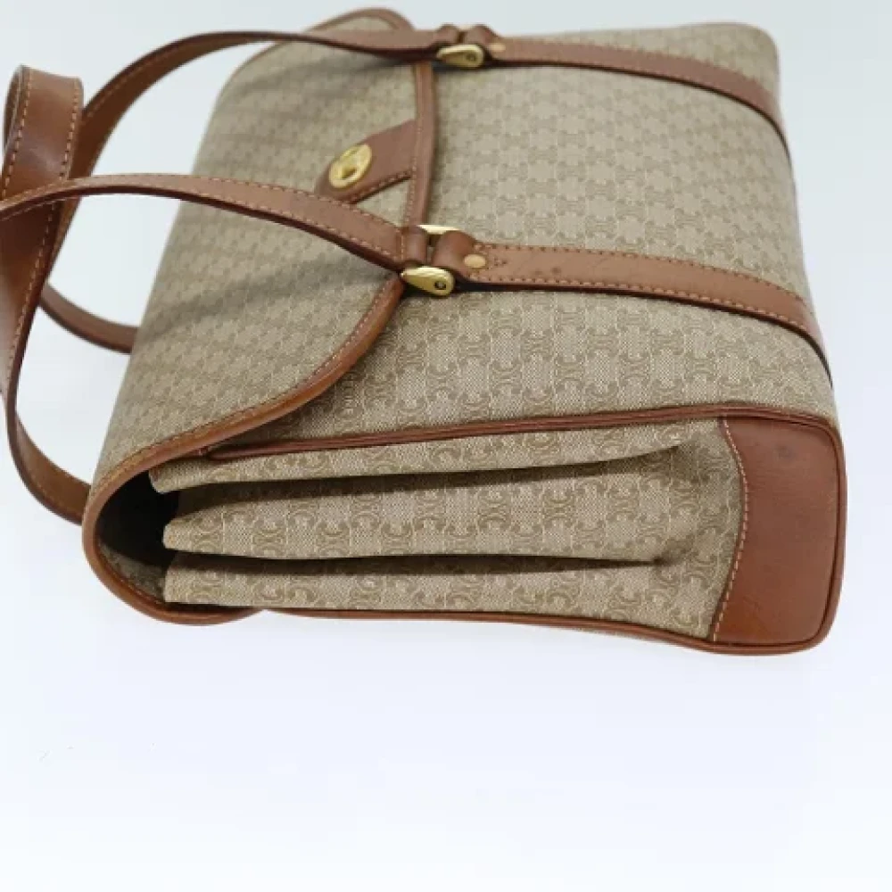 Celine Vintage Pre-owned Canvas shoulder-bags Beige Dames