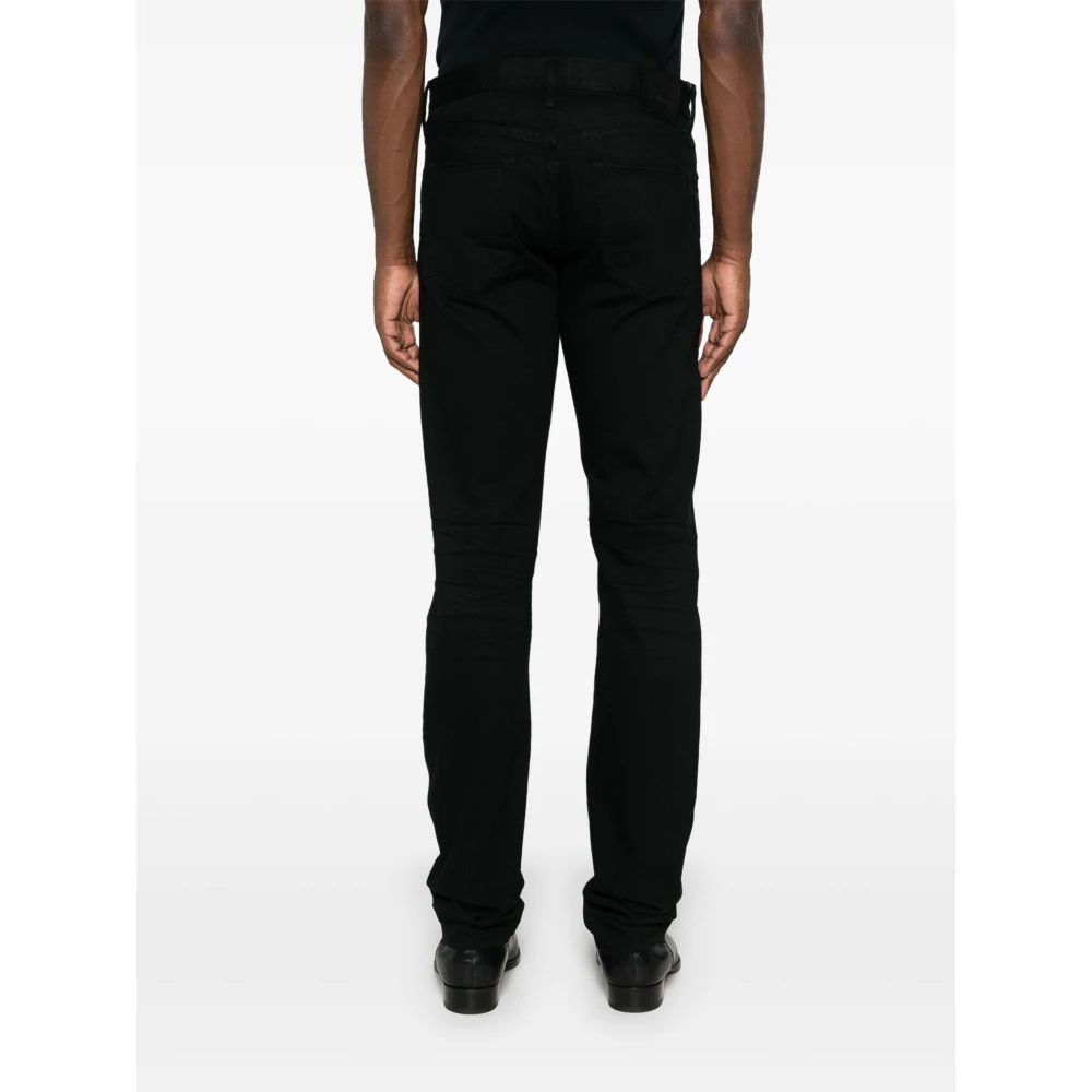 Tom Ford Katoenmix Jeans met Leren Logo Black Heren
