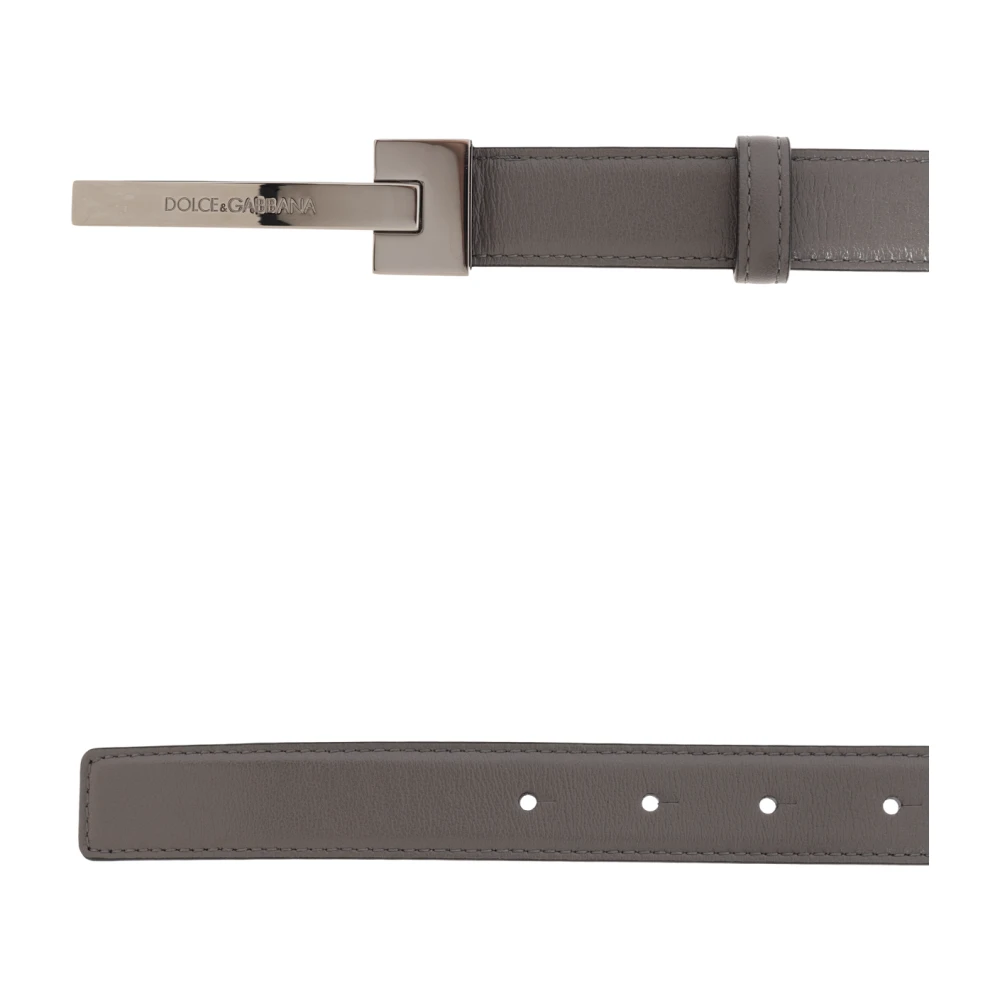 Dolce & Gabbana Leren riem Gray Heren