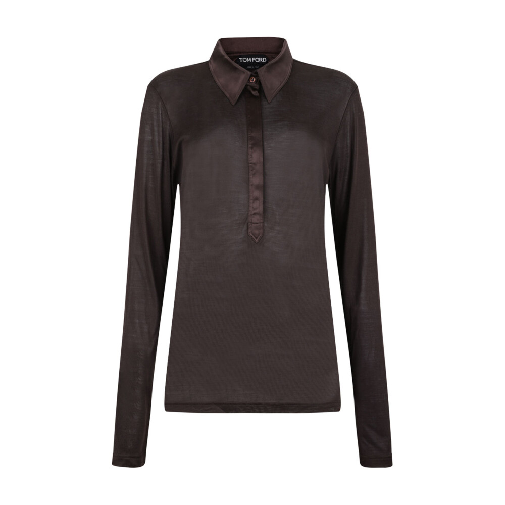 トップス TOM FORD 22SS OVERSIZED SHIRT Tom Ford Metallic ribbed-knit shirt TOM FORD