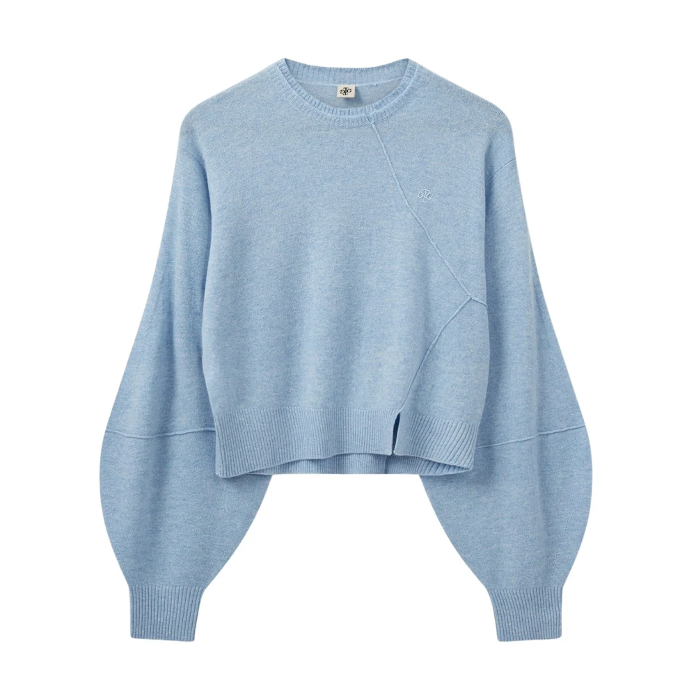 The Garment Blue Luxurious Como Neck Jumper - Female - Round-Neck Knitwear - 2XS - Knitwear