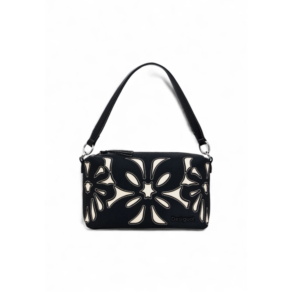 Desigual Gestreepte Schoudertas Black Dames