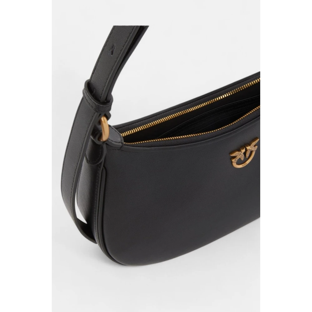 pinko Mini Half Moon Schoudertas Love Birds Black Dames
