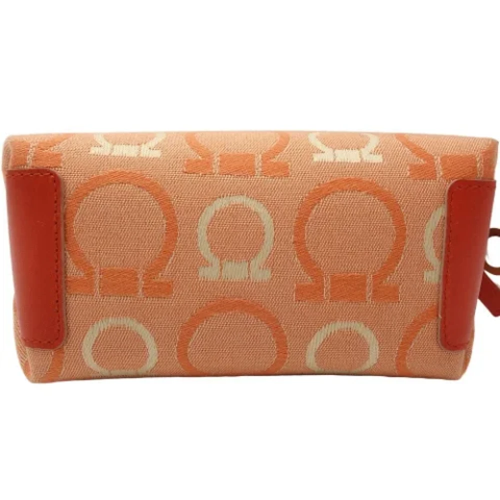 Salvatore Ferragamo Pre-owned Canvas pouches Orange Dames