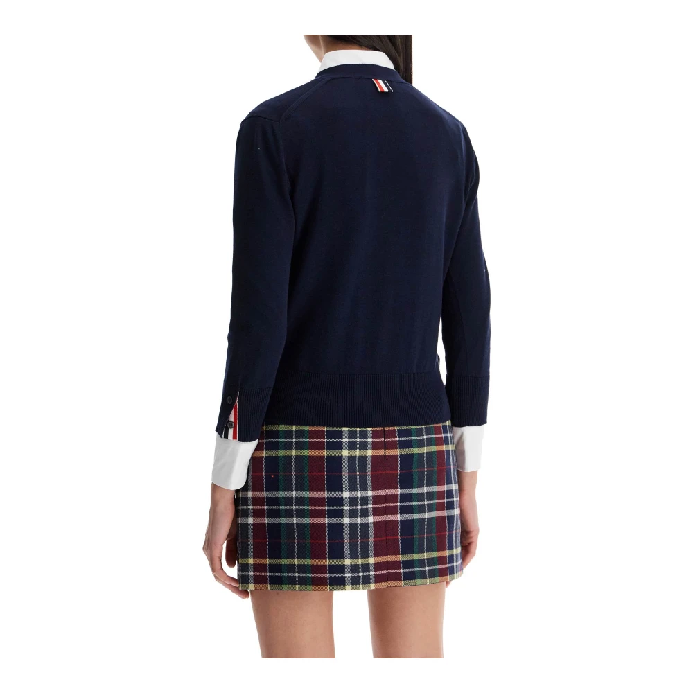 Thom Browne 4-Bar Katoenen Vest Blue Dames