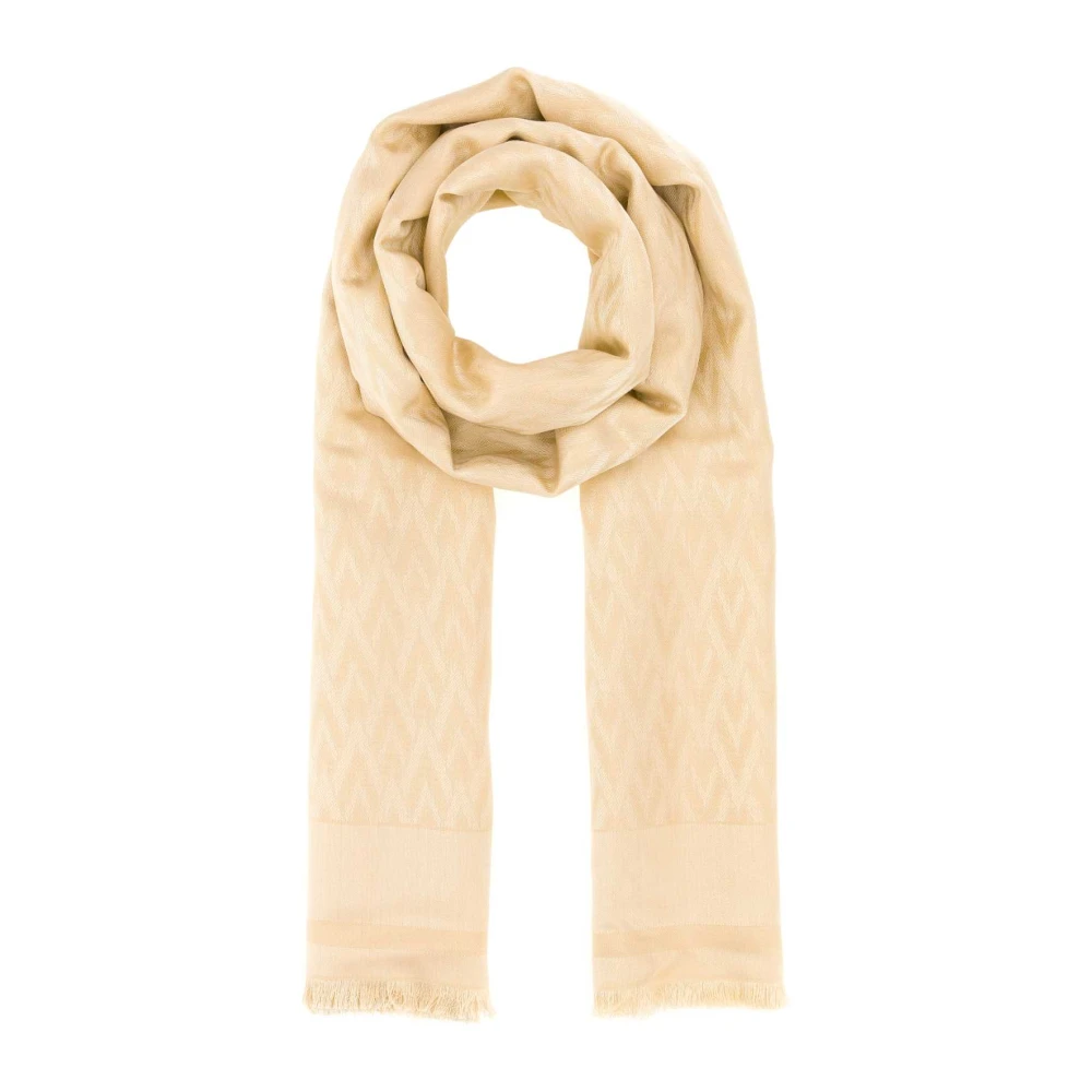 Valentino Garavani Beige Scarves, Female, One Size, Toute La V Scarf