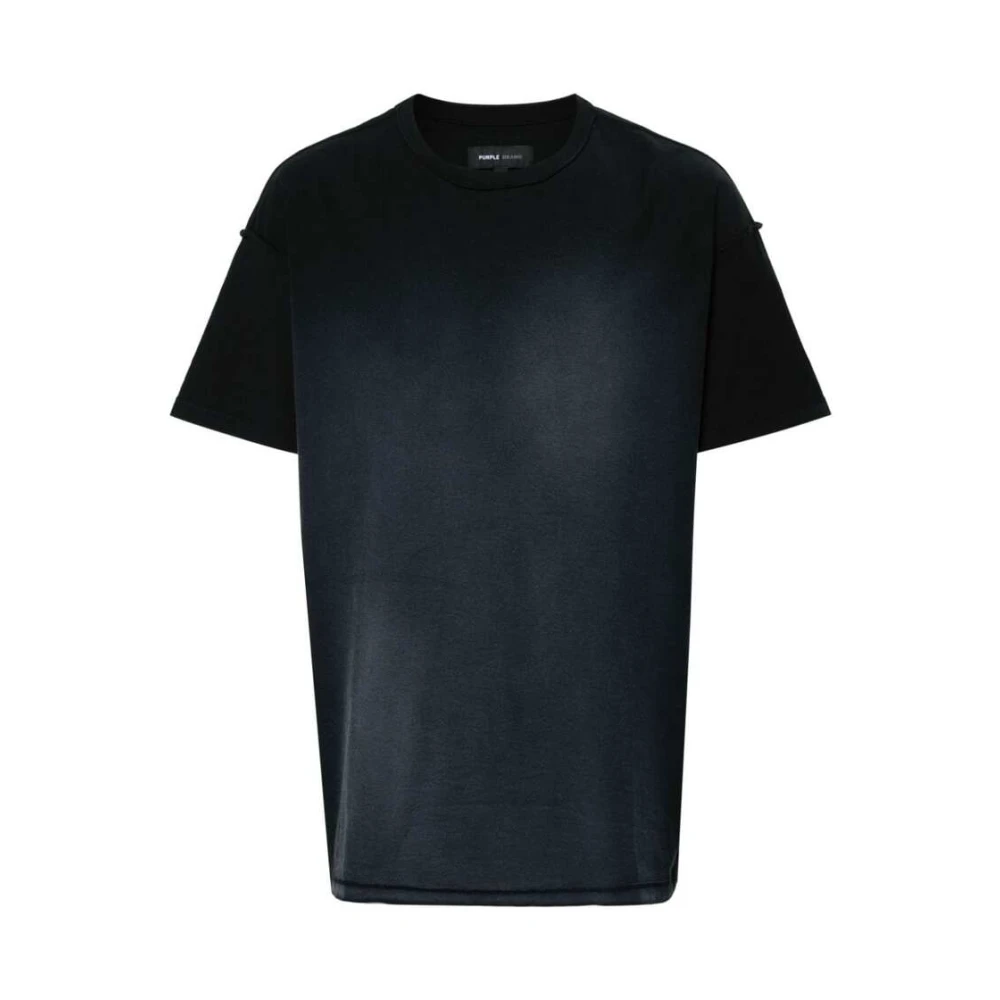 Purple Brand Slub Textuur Logo Print T-shirt Black Heren