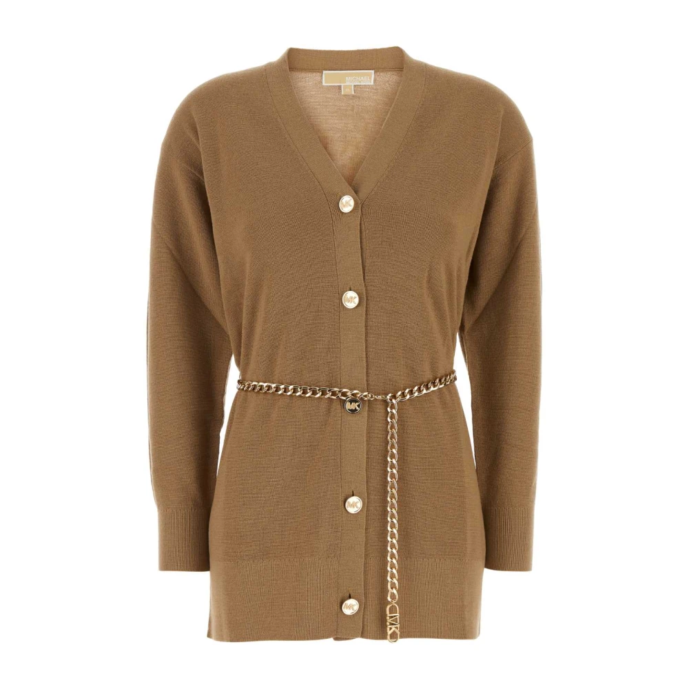 Michael Kors Gezellige Camel wollen cardigan Brown Dames
