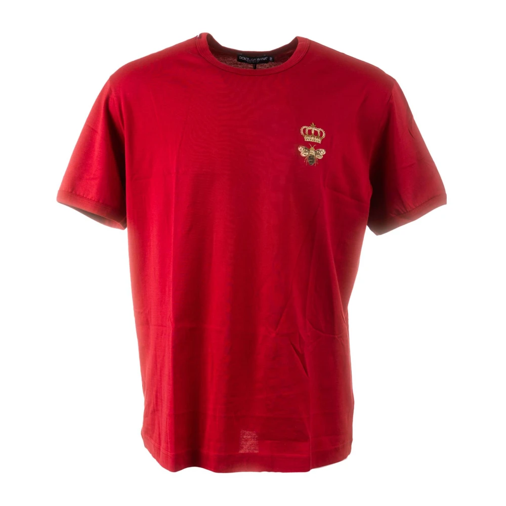 Dolce & Gabbana Kroon Bij Korte Mouw T-shirt Red Heren