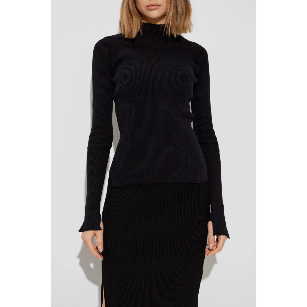 Victoria Beckham Geribbelde top Black Dames