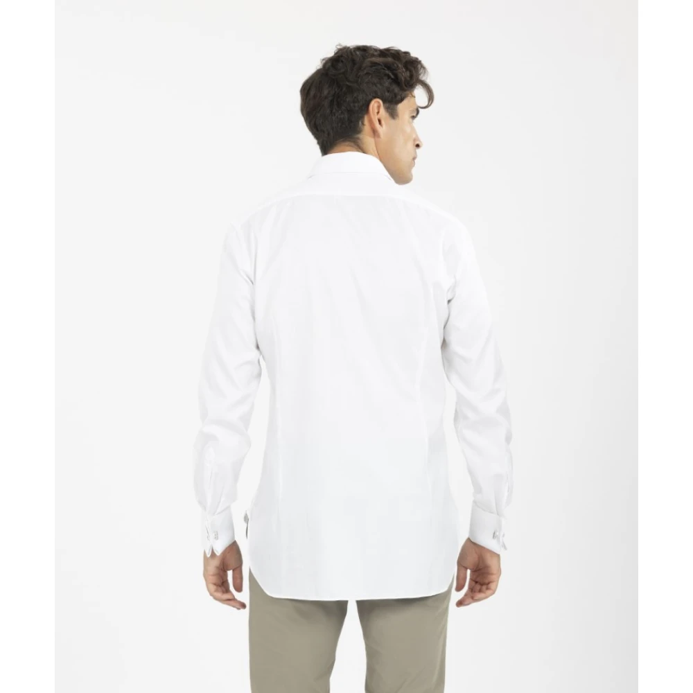 Kiton Italiaanse stijl katoenen overhemd White Heren