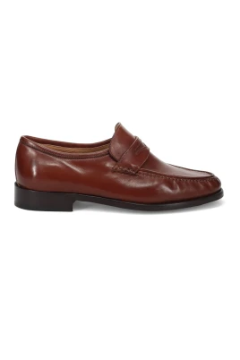 Brun läder tubulär moccasin