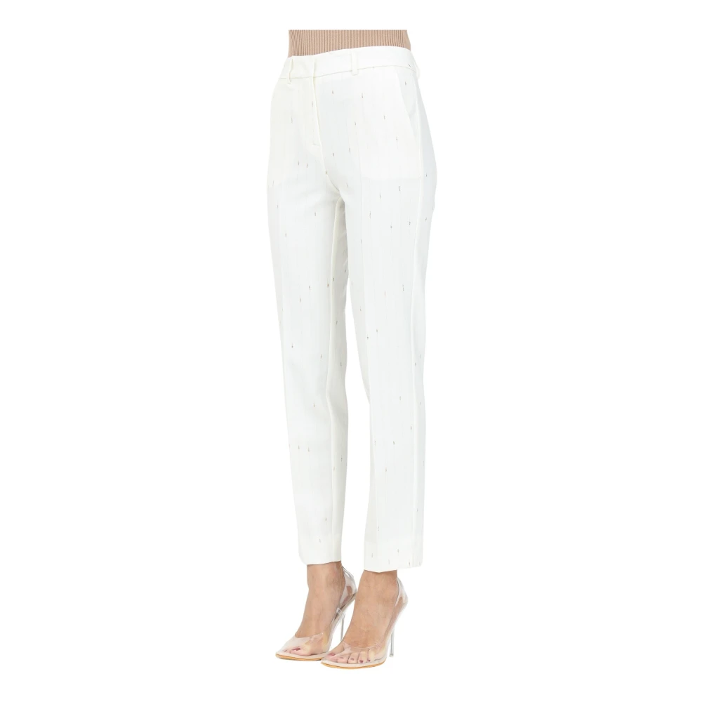 Simona Corsellini Elegante witte broek met gouden details White Dames
