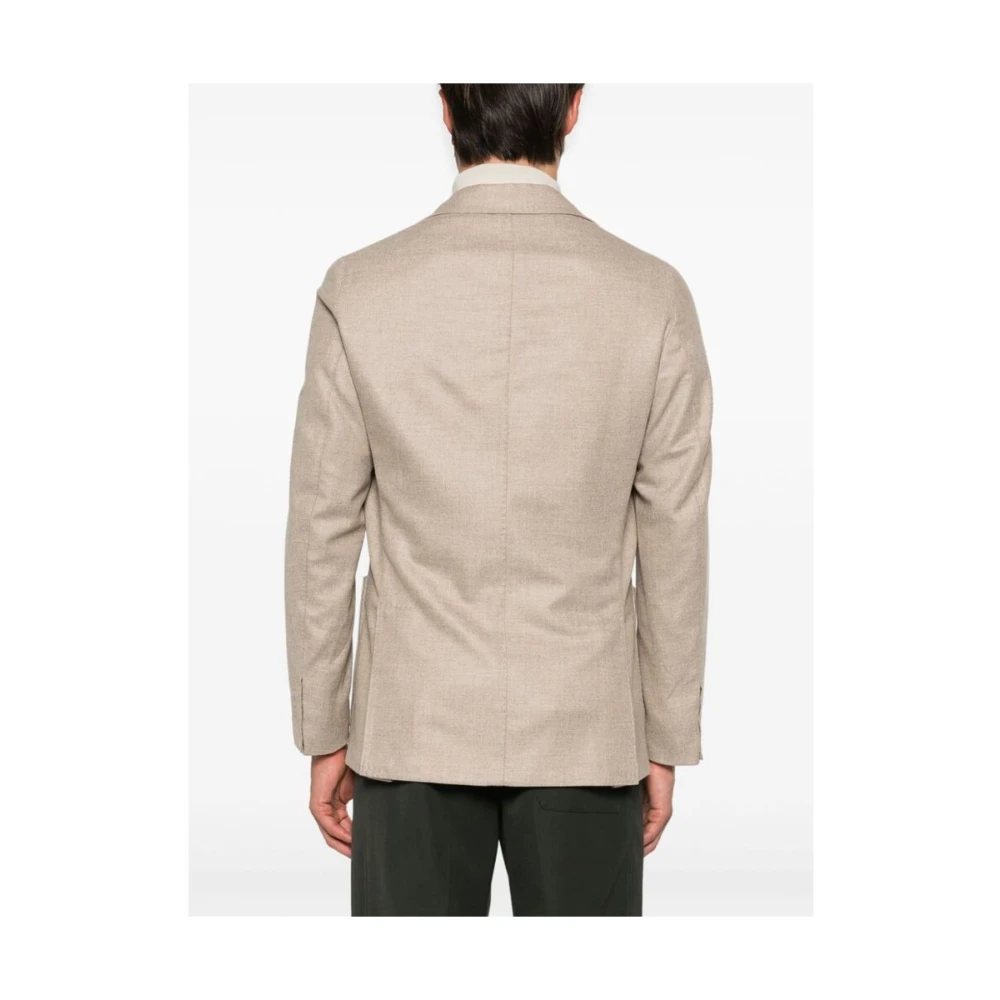 Gabo Napoli Bruine Wollen Blend Jas Keperbinding Brown Heren