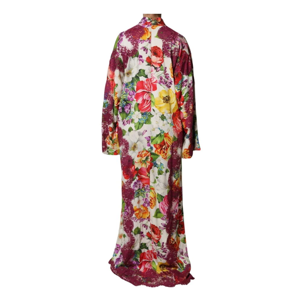 Dolce & Gabbana Bloemen Kant Zijden Abaya Lange Mouwen Multicolor Dames