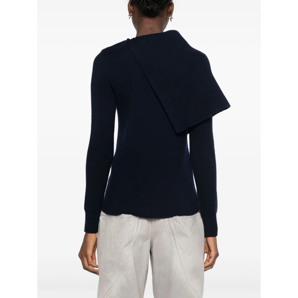 Paco Rabanne Navy Merino Wol Trui Elegant Blue Dames