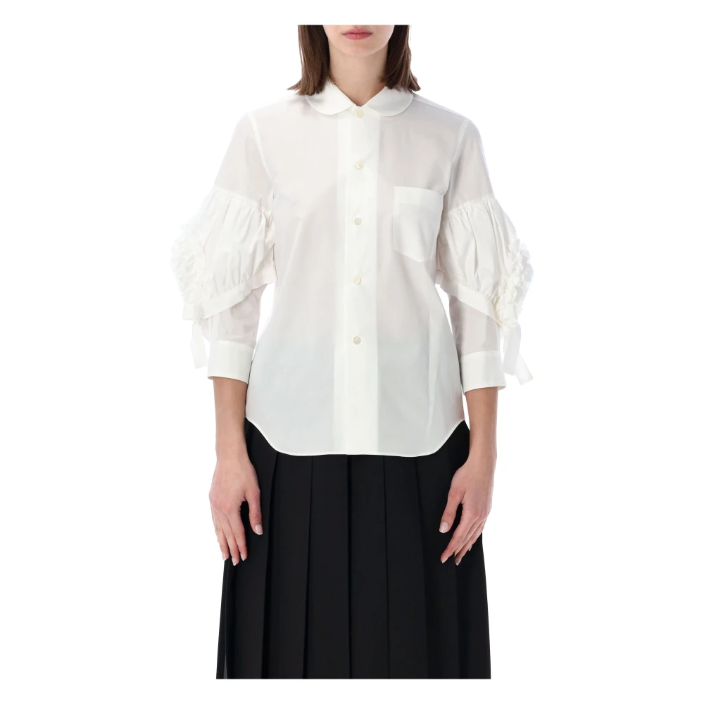 Comme Des Garçons Women's White Ruffle Shirt - Shirts - S - Blouses & Shirts