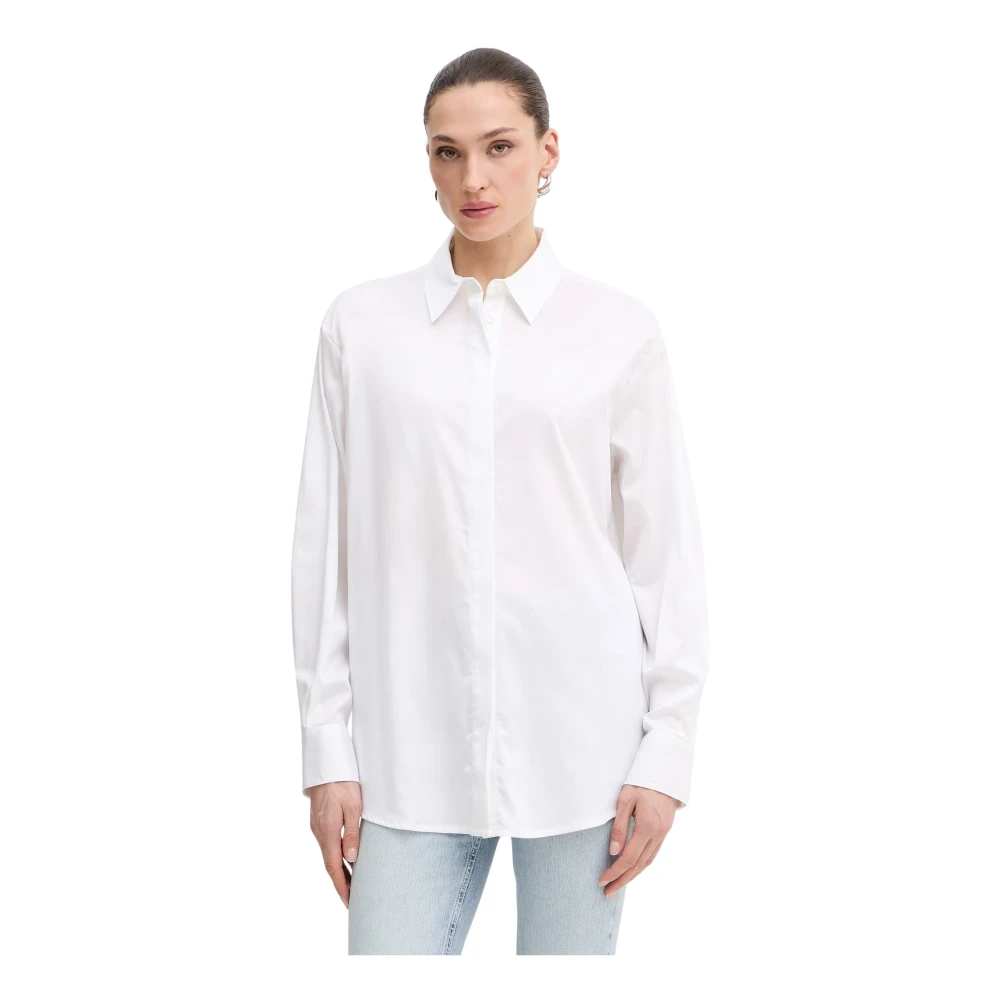 Guess Donna Bianco Donne, Camicia, Camicia Da A Maniche Lunghe Bianca Jeans, (L) - Immagine 3