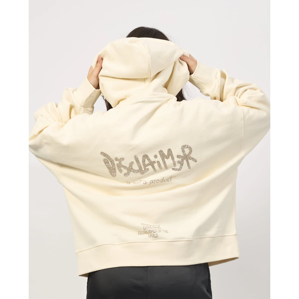 Disclaimer Witte hoodie met voor- en achterprint White Dames