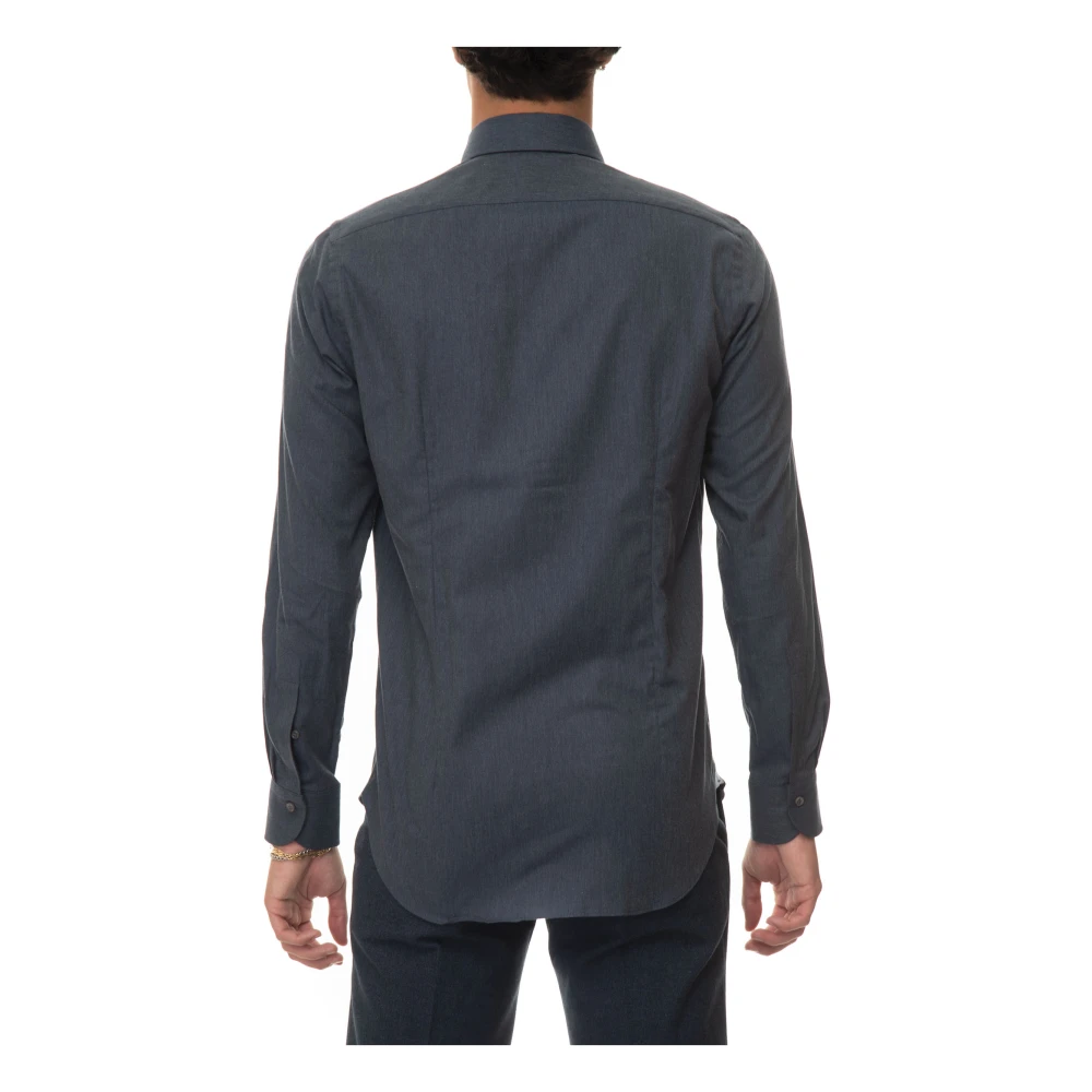 Càrrel Flanellen Button-Down Casual Overhemd Blue Heren