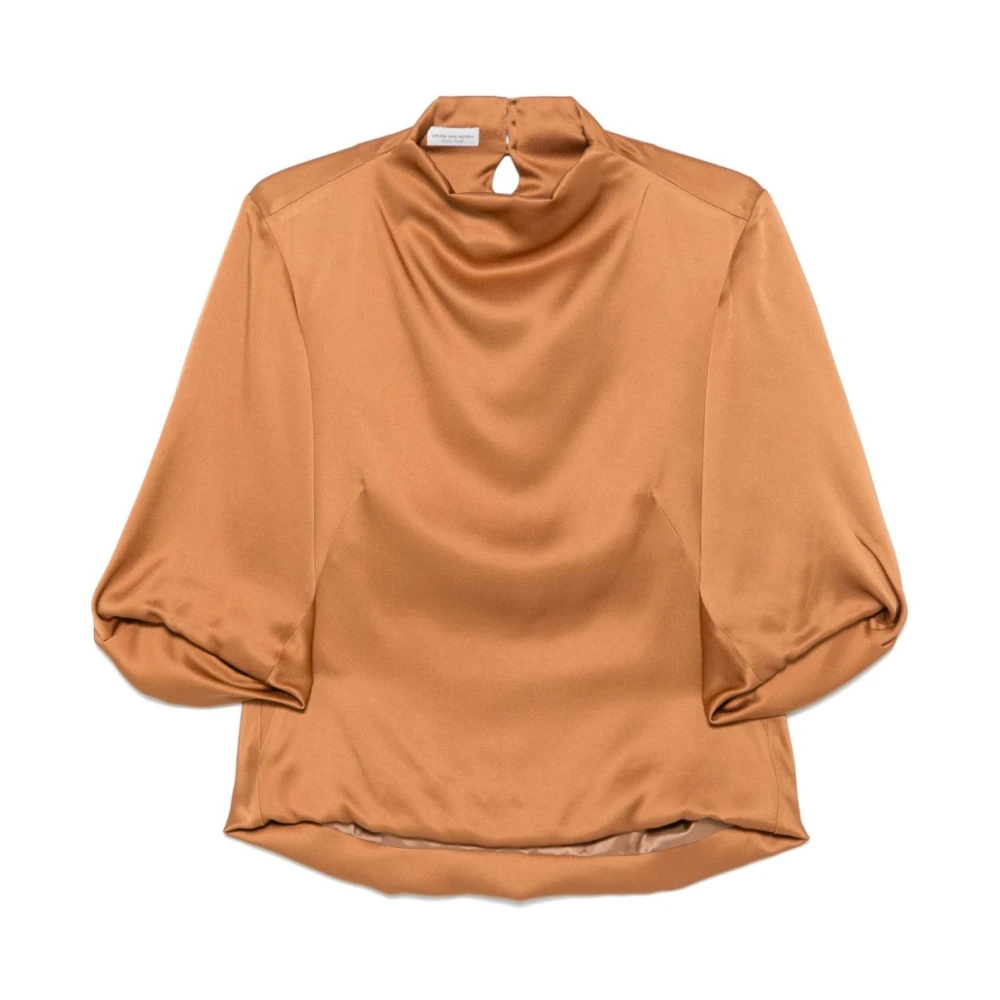 Dries Van Noten Viscose Clari Top Shirt Orange Dames