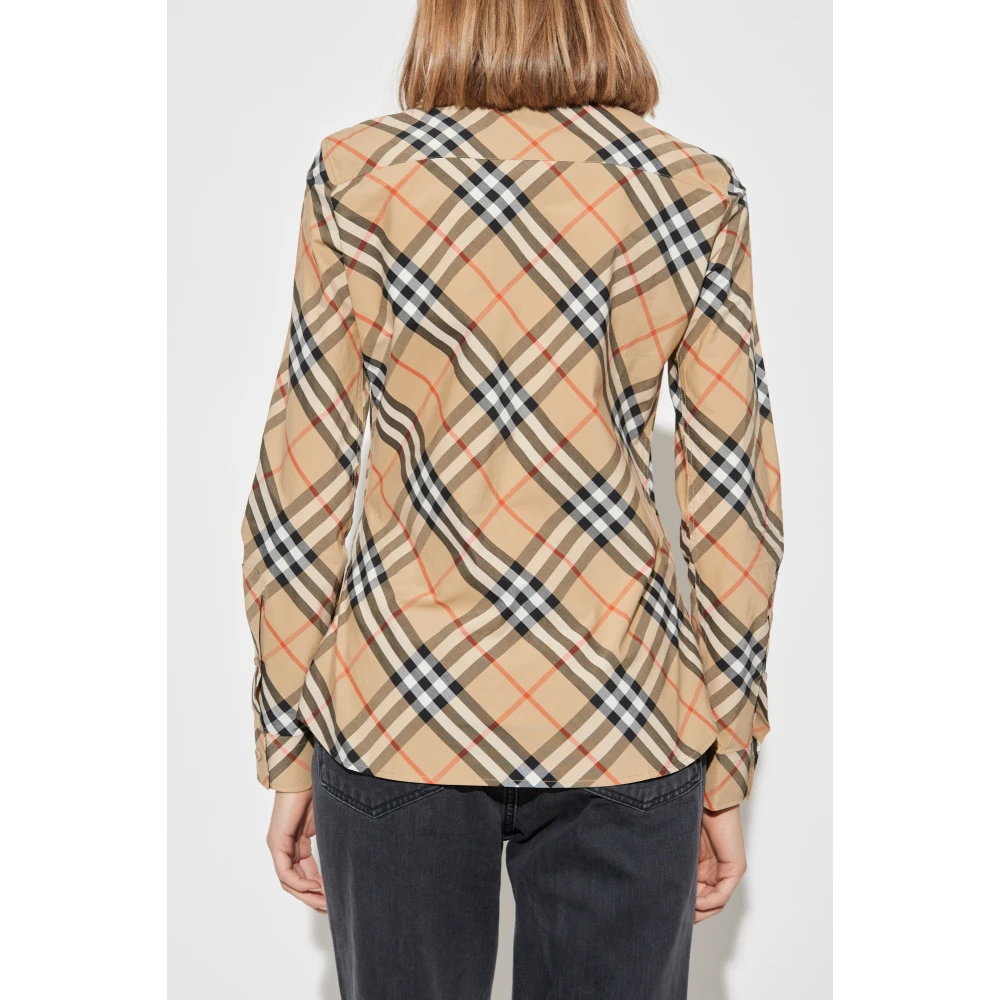 Burberry Geruite overhemd Beige Dames