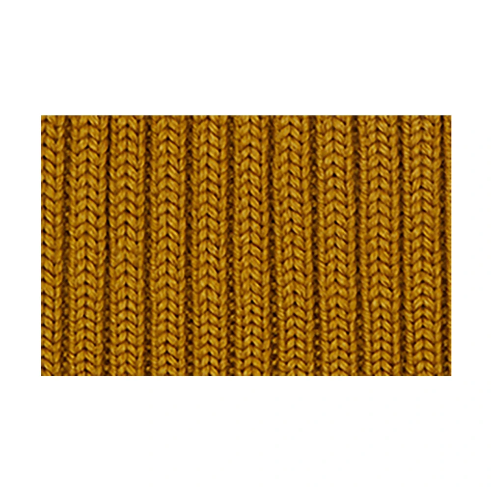 Gallo Gele Geribbelde Beanie van Wol Zijde Kasjmier Yellow Unisex