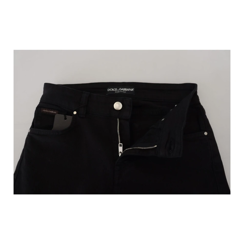Dolce & Gabbana Zwarte Skinny Denim Broek Black Dames