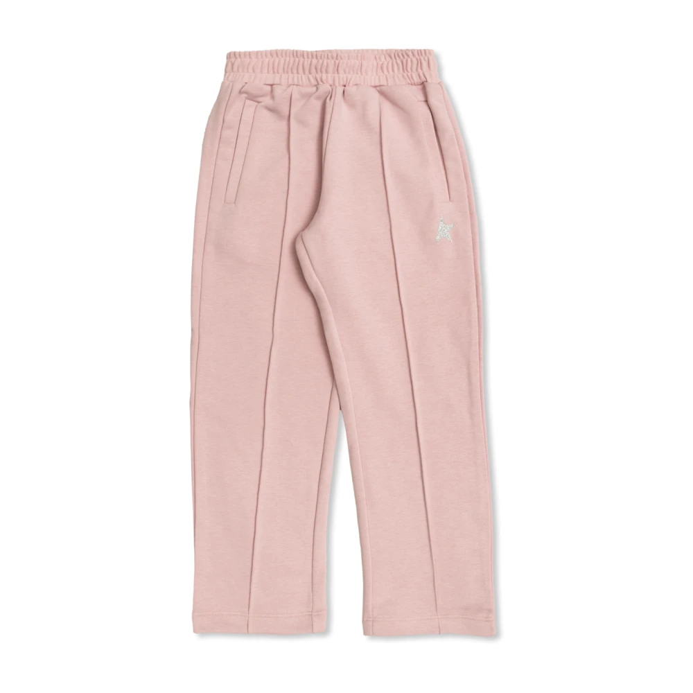 Golden Goose Unisex Kids Pink Joggers With Glittered Star Print - Sweatpants - 10 Y - Kids