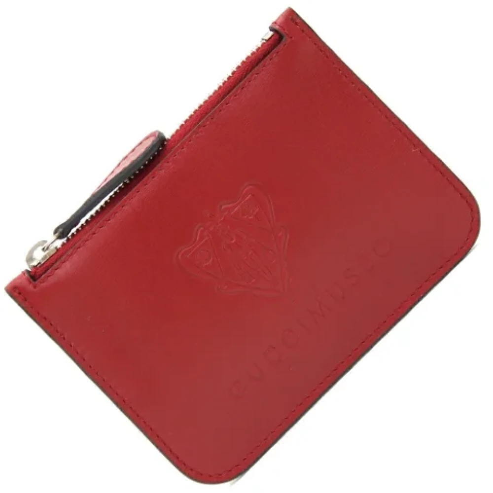 Gucci Vintage Tweedehands rode Gucci leren portemonnee Red Dames