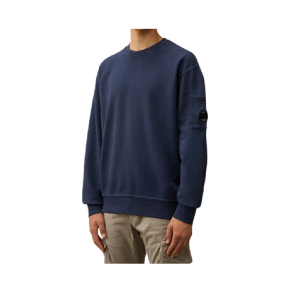 C.P. Company Diagonaal Fleece Sweatshirt Blue Heren