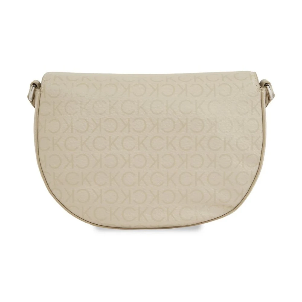 Calvin Klein Epi Mono Daily Saddle Bag Beige Dames
