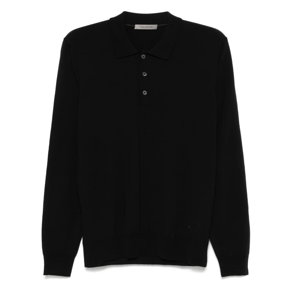 Corneliani Ull Polo Skjorta Black, Herr