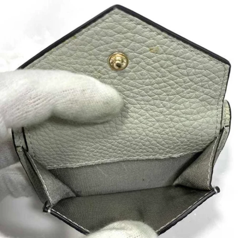Valentino Vintage Pre-owned Leather wallets Gray Dames