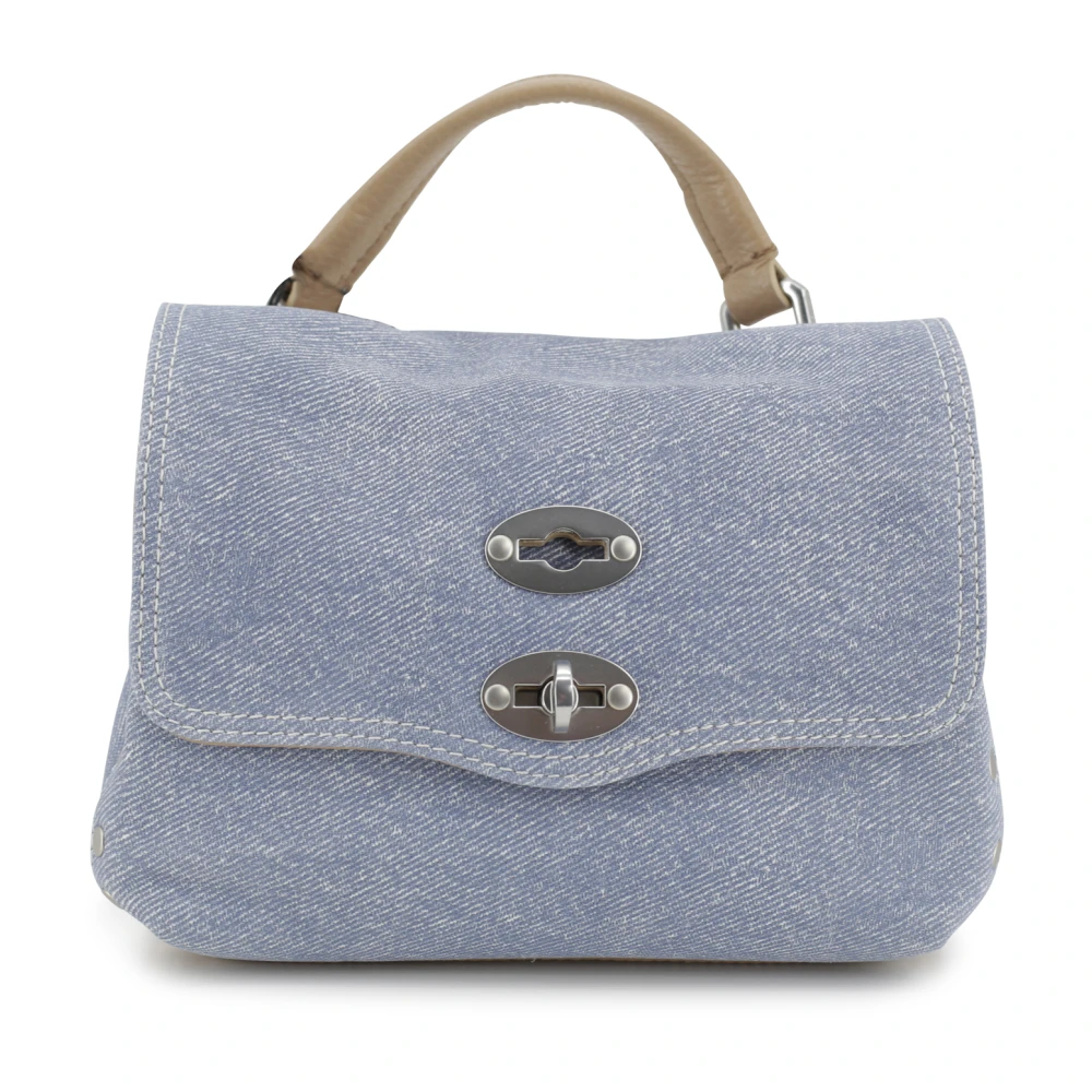 Zanellato Heldere Blauwe Logo Denim Tote Tas Blue Dames