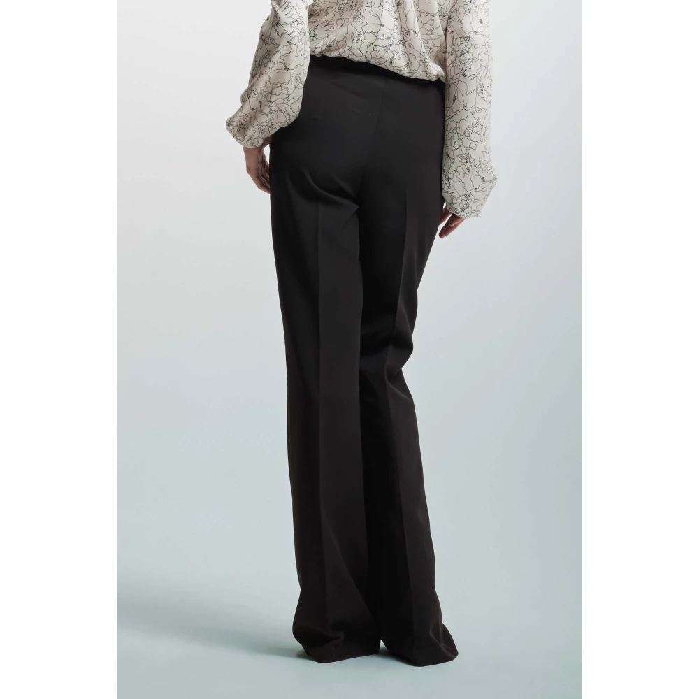 Kocca Elegante broek met hoge taille en plooien Black Dames