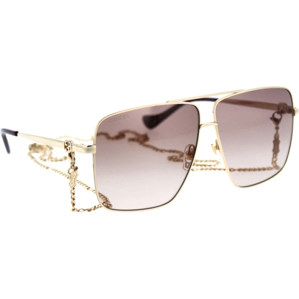 Gucci Ikoniska Solglasögon för Kvinnor Yellow, Dam