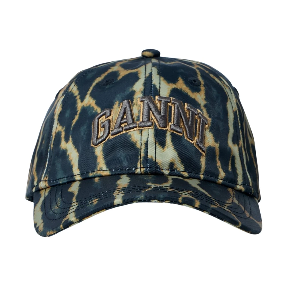 Ganni Women's Brown Logo Patch Baseball Cap